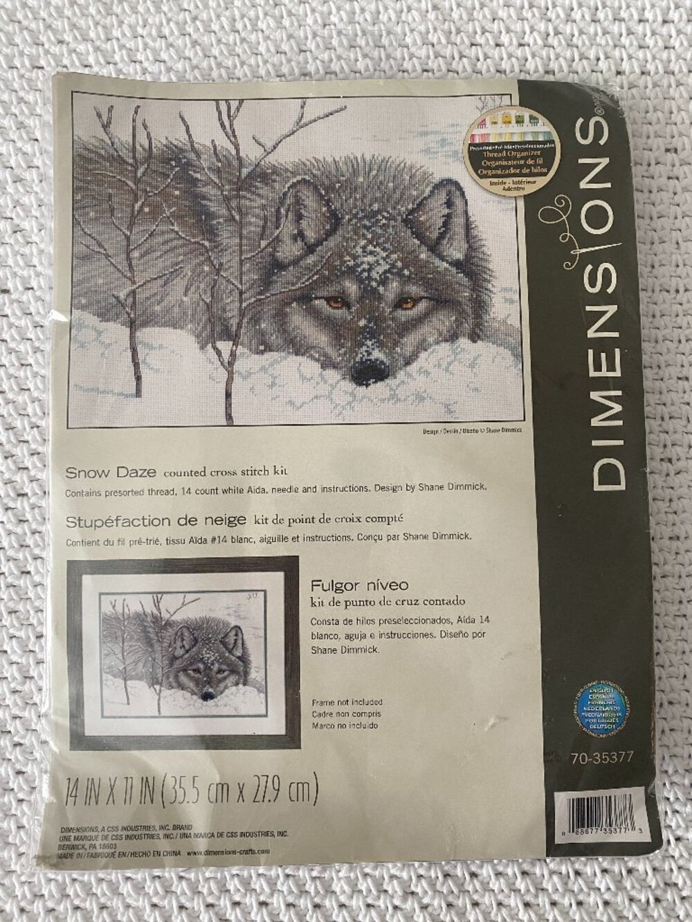 NWT Dimensions Snow Daze Wolf Counted Cross Stitch Kit